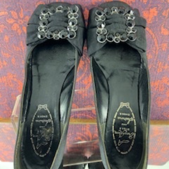 Vintage Jewelled Black Silk Shoes 'French Room Shoes and Sabrina Shoes' - Picture 15 of 16